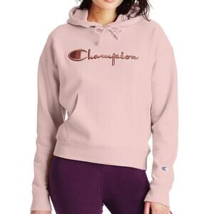 Champion Sweatshirt Reverse Weave NWT Pink Retro Logo Hoodie Women’s XL